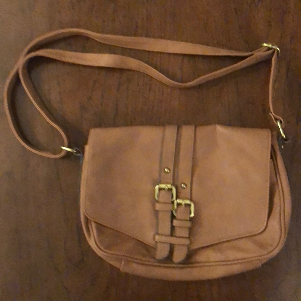 Faux leather saddle bag